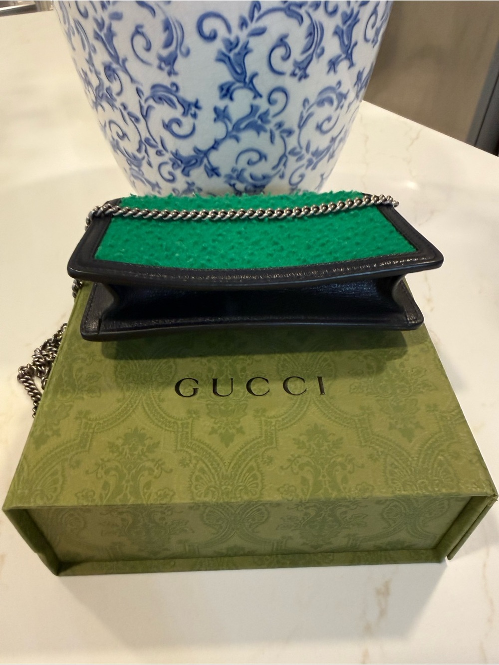 Gucci Green Mini Dionysus Chain crossbody Bag with Silver-Tone Hardware - Picture 3 of 7